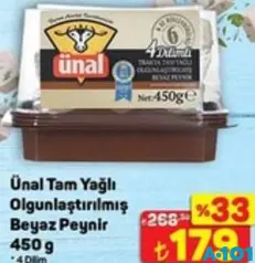 ÜNAL TAM YAĞLI OLGUNLAŞTIRILMIŞ BEYAZ PEYNİR 450 G ÜNAL TAM YAĞLI OLGUNLAŞTIRILMIŞ BEYAZ PEYNİR 450 G